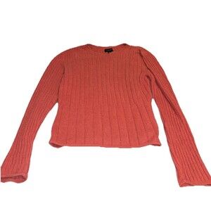 Sonoma Long Sleeve Orange Ribbed Pullover Medium Sweater